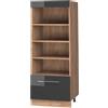 Vicco Scaffale da cucina Fame-Line, Antracite lucido/Rovere dorato, 60 cm
