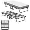 UISEBRT Letto pieghevole 90 x 200 cm - Letto per gli ospiti pieghevole per adulti con materasso in memory foam spesso 13 cm, robusto telaio pieghevole in metallo, letto pieghevole con ruote, capacità