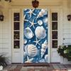 Hiseng Decorazione 3D per Porta, Copertura con Stampe da Spiaggia Copriporta Addobbi Porta d'Ingresso, Door Cover Sfondo Banner Casa (Conchiglie,90x210cm)