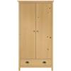Generico Armadio a 2 Ante Hill 89x50x170 cm Legno Massello di Pino,Mobili,Armadietti e portaoggetti,Armadi,Marrone,36.35 kg,288947