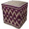 ARTIGIANATO VULCANO Pouf marocchino in paglia vimini orientale intrecciato tutto a mano
