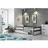Interbeds Letto singolo Montessori 160x80cm letto da terra in legno di pino naturale con rete a doghe e protezione anticaduta (Grafite)