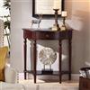 Leaceuv Tavolo Consolle Ingresso Moderno In Legno con Cassetto,60cm Tavolo D'ingresso Semicircolare,Mobile Dietro Divano Salvaspazio,Mobile Espositivo A Mezzaluna,per Soggiorno,Corridoio Walnut