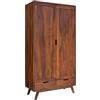 MASSIVMOEBEL24.DE MALMÖ 2#100 Armadio in Legno di sheesham - Laccato/Noce 90x45x180
