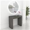 VE.CA.s.r.l. - Tavolo Consolle Allungabile Venere - In Legno Nobilitato - Con Gambe Perimetrali - Dimensioni: 90x40 cm - Altezza: 77 cm - Fino a 300 cm - Capienza 16 Persone - Colore: Rovere Grigio