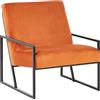 Beliani Poltrona moderna Arancione Glam Sedia d'accento Rivestimento in velluto Struttura in metallo nero
