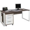 Composad | Scrivania e Cassettiera con 3 Cassetti e Serratura della Linea Disegno, Set di 2 Mobili per Ufficio, (LxAxP) 170x74,50x80 cm, Colore Rovere Sonoma e Bianco Laccato, Made in Italy