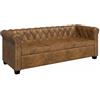 Generico Divano Chesterfield a 3 Posti in Finta Pelle Marrone,Mobili,Divani,Marrone,47.6 kg,243620
