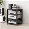 Dernoing Scaffale a 3/4/5Rack e supporti HiFi Audio Rack, scaffale audio in legno e metallo, portata 200 kg, porta-multimedia con ripiani regolabili, per soggiorno, sala giochi, centro di intrattenimento (4H)