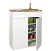 COMPOSAD | Scarpiera della Linea MUNDI, Mobile Multiuso Salvaspazio, Scarpiera ingresso, (LxAxP) 82,30x102,30x35,20 cm, Colore Rovere e Bianco Laccato, Made in Italy