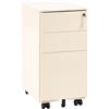 Beliani Mobiletto Portaoggetti in Metallo beige chiaro con 3 Cassetti