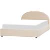 Beliani Letto matrimoniale contenitore minimalista 160 x 200 beige