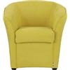 Totò Piccinni POLTRONA a POZZETTO design | Alta QUALITA' | Made in Italy (Tessuto Giallo)