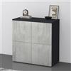 doporro Credenza Buffet 76x36,4x76 cm con 4 Ante Push-to-Open e Soft-Close