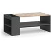 Vicco Tavolino da salotto Wido, Antracite/Sonoma, 100 x 55 cm | con ripiani, adatto per riporre riviste e telecomandi