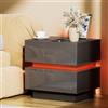 Lvhcmfohm Comodino con Stazione di Ricarica, Comodini con luce Led, 2 cassetti, 2 porte USB (Nero, 45x35x46cm)
