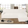 BIANCHERIAWEB Copridivano Genius con Penisola Chaise Longue Modello Swing Colore Bianco Destra Bianco