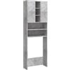 Generico Mobile Lavatrice Grigio Cemento 64x25 5x190 cm - Elegante e Robusto Arredo Bagno con 2 Ante e 9 Scomparti Ottimizza Spazio e Ordine Ideale per Accessori da Bucato e Prodotti Pulizia