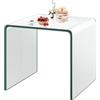 LIFEZEAL Tavolo Laterale da Divano in Vetro Temperato Curvato, Piccolo, Tavolino da Salotto, da Caffè, Tavolino Basso Moderno, Montato, per Soggiorno, Max 30kg, 45x45x41cm, Plexiglass, Trasparente