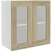 Generico Mobile Pensile con Vetro "Lyon" Rovere Sonoma 60x31x60 cm,Mobili,Armadietti e portaoggetti,Pensili da Cucina,Marrone,15.54 kg,802524