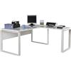 Composad | Scrivania della Linea DISEGNO, Scrivania Angolare, Scrivania PC ad Angolo, (LxAxP) 170x74,50x80+90 cm, Colore Bianco Laccato, per ufficio, Studio, Made in Italy