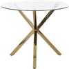 Beliani Tavolo da pranzo rotondo moderno glam ⌀ 90 cm 4 persone piano in vetro temperato Oro