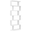 WOHNLING Libreria 70x23,5x190,5 cm Bianca, Forma a Zigzag