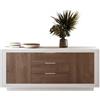 Web Convenienza Madia con 2 Ante e 3 Cassetti Made in Italy - Credenza Contenitore Collezione Sky per Soggiorno Cucina Ingresso Sala da Pranzo Mobile Design Moderno - Bianco Laccato Opaco/mercure
