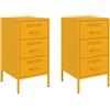 Generico Comodini 2 pz Giallo Senape 36x39x68 cm in Acciaio,Mobili,Tavoli,Comodini,Giallo,25.62 kg,843085