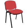 GALIZIA prjme GALIZIA PRIME - Sedia Scrivania Senza Rotelle con Telaio Nero, Sedia Ufficio Senza Ruote Comoda, Impilabile, Sedie per Sala d'Attesa, Sala Riunioni, Conferenze (Tessuto - Rosso)