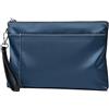 RISEDS Pochette da Uomo Borsa a Busta Casual da Uomo Pochette da Lavoro Borsa in Tela di Grande capacità (Color : Blue, Size : 29x2x19cm)