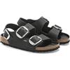 Birkenstock, MILANO BIG BUCKLE OILED LEATHER, Scarpe Ciabatte Sandali Moda Casual Pelle (BLACK, Sistema Taglie Calzature EU, Adulto, Numero, Stretta, 38)