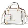 NICOLE & DORIS Borse Donna Tracolla Piccola Borsa Crossbody Borse a Spalla di Pelle PU Versatile Borse Messenger Pochette Donna Con Portafoglio Bianco