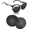 Fiskr Lenti polarizzate di ricambio compatibili con occhiali da sole Oakley HSTN OO9464 da 50 mm, resistenti agli urti e vestibilità perfetta, nero classico