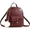 NICOLE & DORIS Zaino Donna Pelle PU Borsa a Zainetto Elegante Tracolla Zaini da Città Impermeabile Casual per Scuola Viaggio Lavoro Rosso