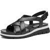 ARA Cambridge, Sandali Donna, Nero Crema, 42 EU