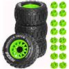Set di 4 pneumatici per monster truck RC con connettori, ruote e pneumatici ad