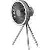 Kdouehg Ventilatore da con Luce LED Portatile, Ricaricabile Tramite USB, Sospeso e In Piedi, Grande Energia Eolica