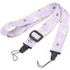 LJCM Tracolla per Fotocamera, Tracolla per Fotocamera Regolabile per Smontaggio Semplice da 1,2 M per Borse (Margherita viola)