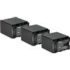 vhbw 3x batteria compatibile con JVC GZ-E300BU, GZ-E300WU, GZ-E300, GZ-E300AU videocamera camcorder (4000mAh, 3,6V, Li-Ion) con infochip