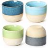 HXXWEUS Set di 4 tazzine da caffè in porcellana, tazze da caffè in ceramica, 150 ml, mini tazzina da caffè con pareti spesse, colorate in gres porcellanato, senza manico, regalo dal design moderno