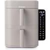 LEHMANN Friggitrice ad Aria Doppio Cestello 12 L, 2800 W, 10 Programmi & Regolazione Manuale 40-230°C, Schermo Touch, Rivestimento Antiaderente, Air Fryer XXL ideale per le Famiglie Numerose