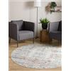 Interiyou Tappeto Vintage Gent - 160x160 cm Rotondo Turchese - Pelo corto design retrò per salotto, camera da letto, lavabile e antiscivolo, motivo stampato