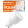 Bratek 10 Lampadine GU10 Led 2700k Luce Calda con Chip Osram, 10W 120lm/W | 1200Lumen Totali, Equivalenti a Faretti GU10 Alogeni da 100w - Lampadine x Faretti Led Soffitto, Angolo Illuminazione 110°