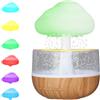 Inscrip Umidificatore a nuvole di pioggia 3 in 1, a forma di nuvola d'acqua, umidificatore a forma di fungo, diffusore di aromi, nuvole di pioggia, luce notturna, scrivania, comodino, luce a nuvole