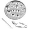 Hoite Set di utensili per pesce e frutti di mare, ciotola per lumache in acciaio inossidabile, padella, piatto da portata con pinze e forchetta per accessori per ristoranti e hotel.