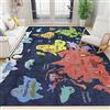 Generic Tappeto Moderno Soggiorno 3D Stampato Mappa Del Mondo Blu Tappeto Lavabile In Lavatrice Antiscivolo Facile Da Pulire E Resistente Allo Sporco, 180 X 280 Cm / 70,86 X 110,2 Pollici - Con Supp -9D7Q-B0R