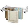 COSTWAY Stendibiancheria da Parete, Stendibiancheria Estensibile in Acciaio Inox con 8 Barre, Stendibiancheria Salvaspazio per Lavanderia Bagno e Balcone, 86x64x22 cm