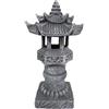 EpheyFIF Lampada a pagoda ad energia solare, statua da giardino zen in resina con struttura in pietra, impermeabile IP44, lanterna da esterno per cortile, patio, prato, 12,2 x 12,2 x 30,5 cm