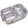 WPKD BLUEIY Contenitore portapranzo da 1,2 l, in acciaio inox 304, 3 scomparti, scaldavivande portatile staccabile, cachi, ideale per i pasti in viaggio